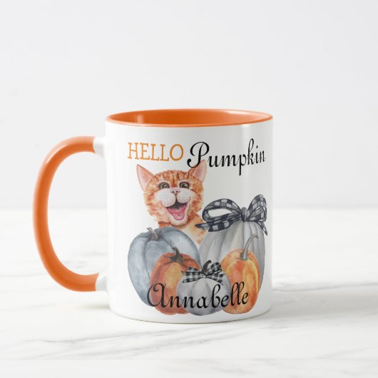 Niedlicher Flüchtige Blick ein Boo Orange Cat Hall Tasse (Links)