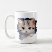 NIEDLICHER FLUFFY CALICO KITTEN-GESICHT KAFFEETASSE (Links)