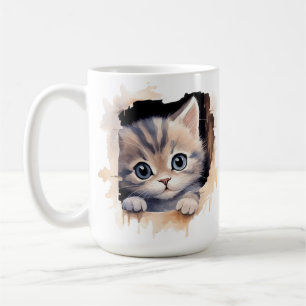 NIEDLICHER FLUFFY CALICO KITTEN-GESICHT KAFFEETASSE