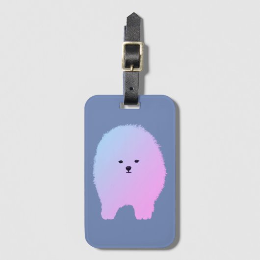 Niedlicher Fluffy-Dog Gepäckanhänger (Vorderseite Vertikal)