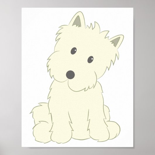 Niedlicher Fluffy Dog T - Shirt Poster (Vorne)