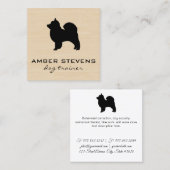 Niedlicher Fluffy Dog Trainer (Holzkorn) Quadratische Visitenkarte (Vorne/Hinten)