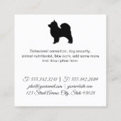 Niedlicher Fluffy Dog Trainer (Holzkorn) Quadratische Visitenkarte (Rückseite)