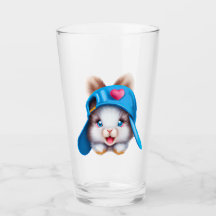 Niedlicher Fluffy Hiphop Baby Bunny mit einem Blue