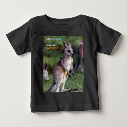 Niedlicher Fluffy Kangaroo Baby T-shirt (Vorderseite)