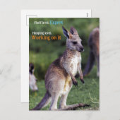 Niedlicher Fluffy Kangaroo Feiertagspostkarte (Vorne/Hinten)