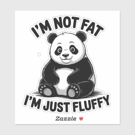 Niedlicher Fluffy Panda mit funny Zitat Aufkleber (Blatt)