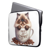 NIEDLICHER FLUFFY PERSIAN KITTEN IN KAFFEE CUP LAPTOPSCHUTZHÜLLE (Vorderseite Links)