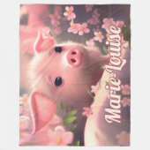 Niedlicher Fluffy Pig Fleece Blanket (Vorderseite)