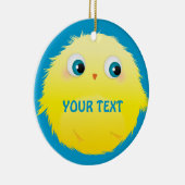 Niedlicher Fluffy Yellow Bird Keramik Ornament (Rechts)