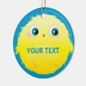 Niedlicher Fluffy Yellow Bird Keramik Ornament (Links)