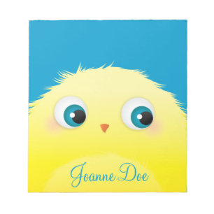 Niedlicher Fluffy Yellow Bird Notizblock