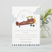 Niedlicher Flug über das Flugzeug Wolkenkratzer Bl Dankeskarte (Stehend Vorderseite)