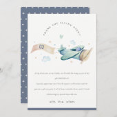 Niedlicher Flug über das Flugzeug Wolkenkratzer Bl Dankeskarte (Vorne/Hinten)