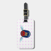 Niedlicher Flügelschuh Cartoon & rosa Herzen Gepäckanhänger (Vorderseite vertikal)