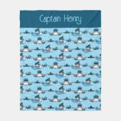 Niedlicher Flugzeugpilot Fleecedecke (Vorderseite)