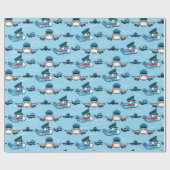 Niedlicher Flugzeugpilot Geschenkpapier (Flach)