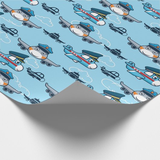 Niedlicher Flugzeugpilot Geschenkpapier (Ecke)