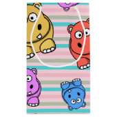 Niedlicher Flusspferd-bunter Zoo-Tierthema für Kleine Geschenktüte (Rückseite)