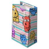 Niedlicher Flusspferd-bunter Zoo-Tierthema für Kleine Geschenktüte (Rückseite Schrägansicht)