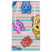 Niedlicher Flusspferd-bunter Zoo-Tierthema für Kleine Geschenktüte (Vorderseite)