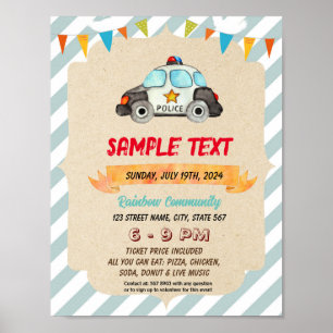 Niedlicher Flyer zum Thema Polizei Poster