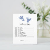 Niedlicher Footprint Baby Dusche Wünsche für Babyb (Stehend Vorderseite)