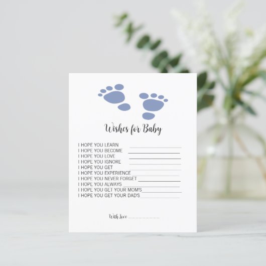 Niedlicher Footprint Baby Dusche Wünsche für Babyb (Stehend Vorderseite)