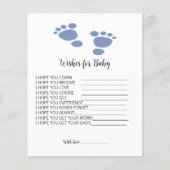 Niedlicher Footprint Baby Dusche Wünsche für Babyb (Vorderseite)