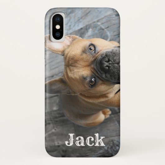 Niedlicher Foto Name Personalisiert Hundehund Case-Mate iPhone Hülle (Rückseite)