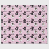 Niedlicher Foto-Text für den Chibi-Drachen Geschenkpapier (Flach)