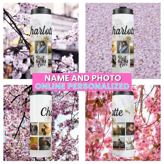 Niedlicher Fotocollage Mother-Keepake Thermosbecher