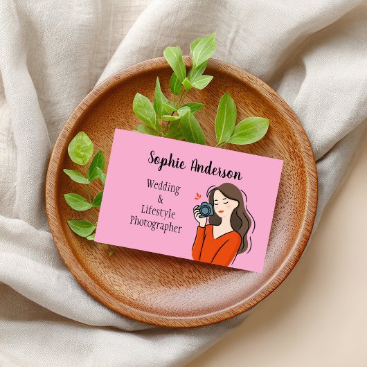 niedlicher Fotograf gezeichnet mit Malerei Visitenkarte