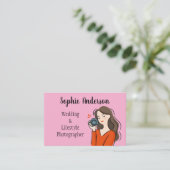 niedlicher Fotograf gezeichnet mit Malerei Visitenkarte (Stehend Vorderseite)