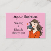 niedlicher Fotograf gezeichnet mit Malerei Visitenkarte (Vorderseite)