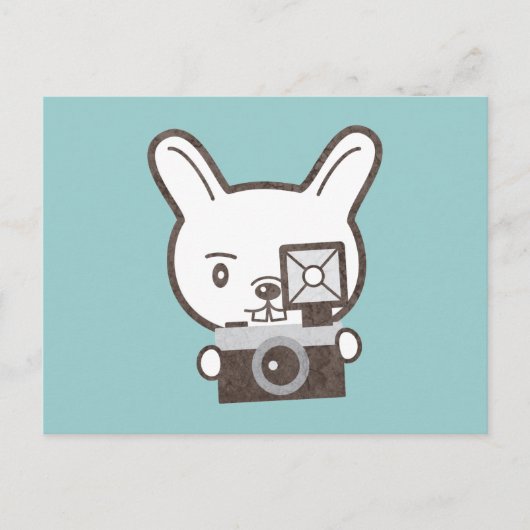 Niedlicher Fotograf Rabbit Postkarte (Vorderseite)