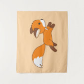 Niedlicher Fox auf Creme Wandteppich (Vorderseite)
