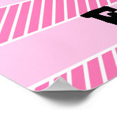 Niedlicher Fox auf rosa und weiße Streifen Poster (Ecke)