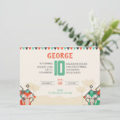 Niedlicher Fox Geburtstag Einladung (Stehend Vorderseite)