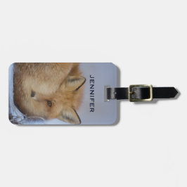 Niedlicher Fox hat das Foto im Winter aufgerissen Gepäckanhänger