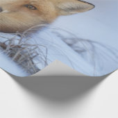 Niedlicher Fox hat das Foto im Winter aufgerissen Geschenkpapier (Ecke)