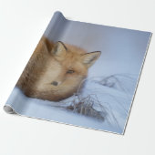 Niedlicher Fox hat das Foto im Winter aufgerissen Geschenkpapier (Ungerollt)
