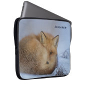 Niedlicher Fox hat das Foto im Winter aufgerissen Laptopschutzhülle (Vorne Rechts)