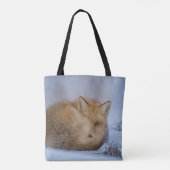 Niedlicher Fox hat das Foto im Winter aufgerissen Tasche (Rückseite)
