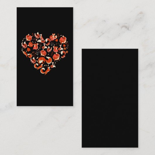 Niedlicher Fox Herz Funny Foxes Visitenkarte (Vorne/Hinten)