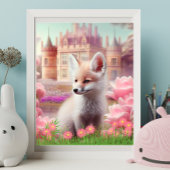Niedlicher Fox im Garten Märchenschloss Kinderzimm Poster