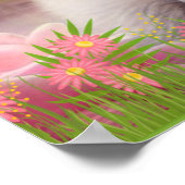 Niedlicher Fox im Garten Märchenschloss Kinderzimm Poster (Ecke)