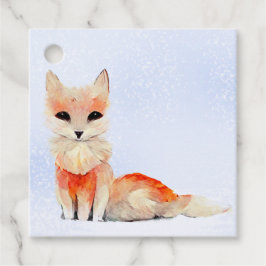 Niedlicher Fox im Schnee Weihnachtsgeschenk Tags Geschenkanhänger