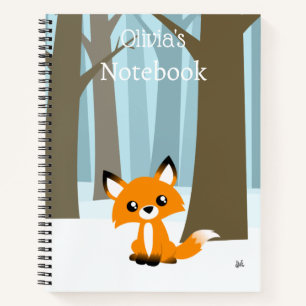 Niedlicher Fox im SchneeNotebook Notizblock
