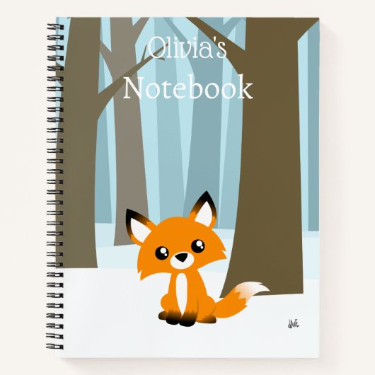 Niedlicher Fox im SchneeNotebook Notizblock (Vorderseite)